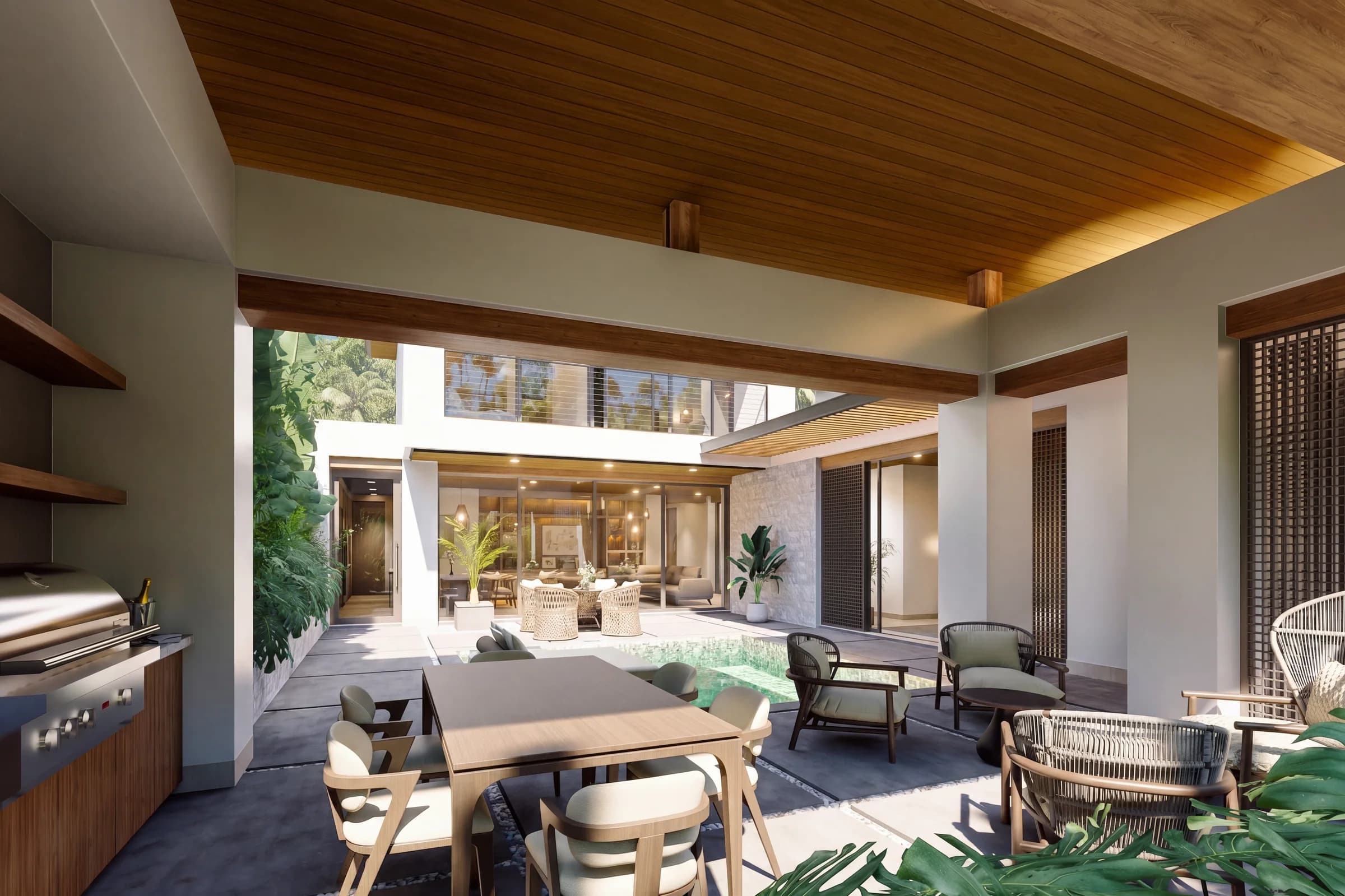 Model A terrace with outdoor grill